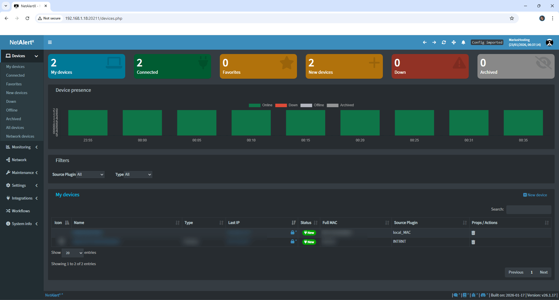 NetAlertX Synology NAS Set up 17 new 2027