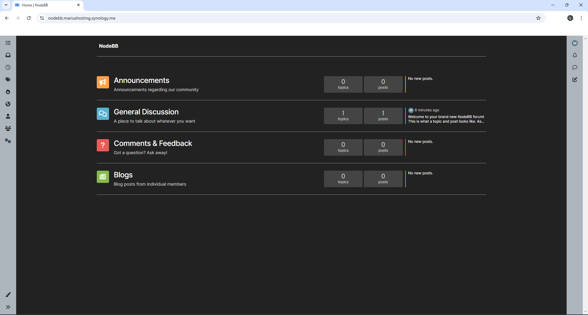 NodeBB Synology NAS Set up 20