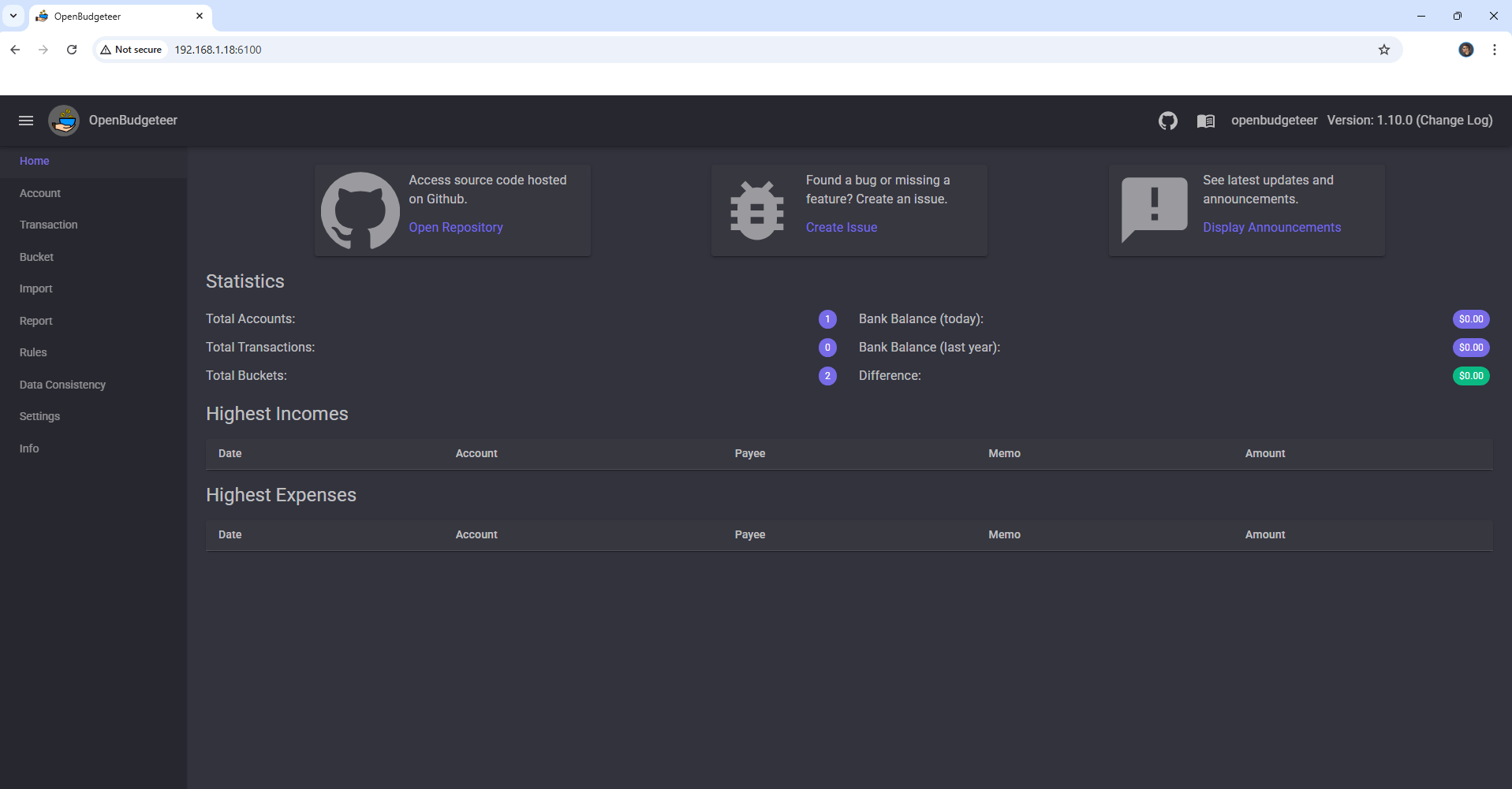 OpenBudgeteer Synology NAS Set up 7 new 2026