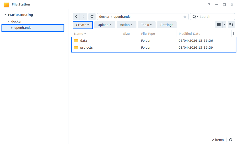 OpenHands Synology NAS Set up 2 new 2026