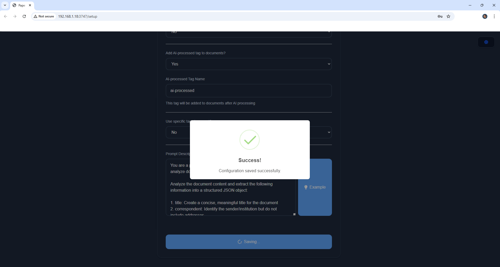 Paperless-AI Synology NAS Set up 11