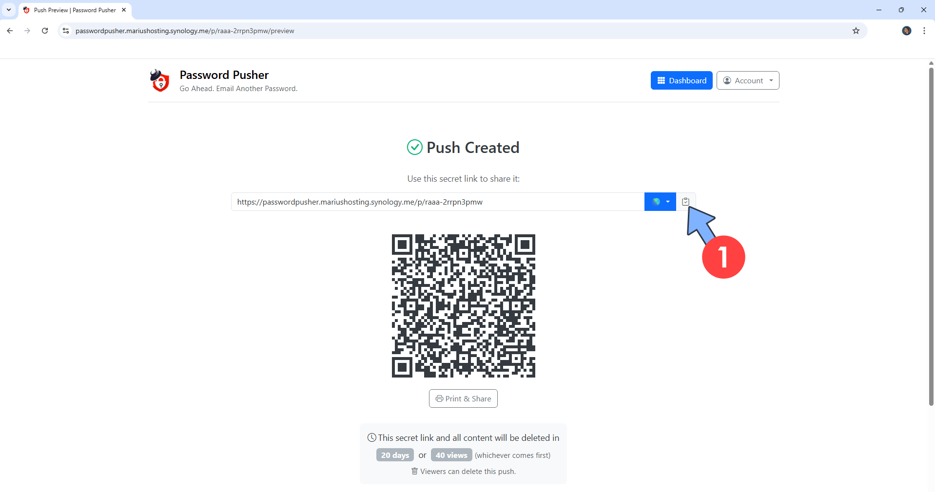 Password Pusher Synology NAS Set up 17 new 2030