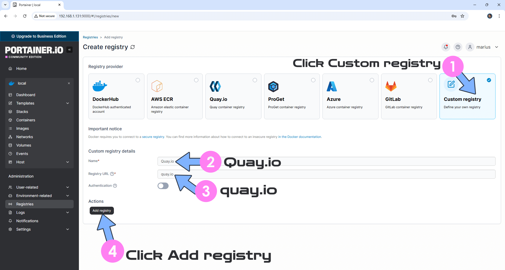 Portainer Install Synology NAS Setup 10