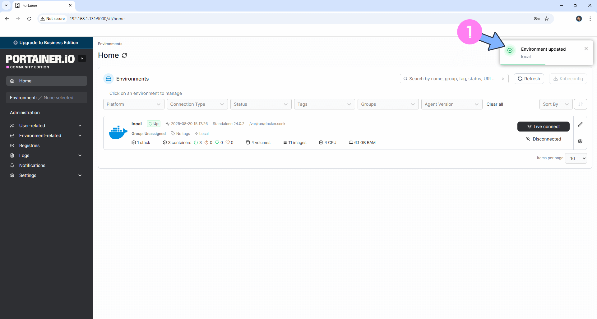 Portainer Install Synology NAS Setup 5