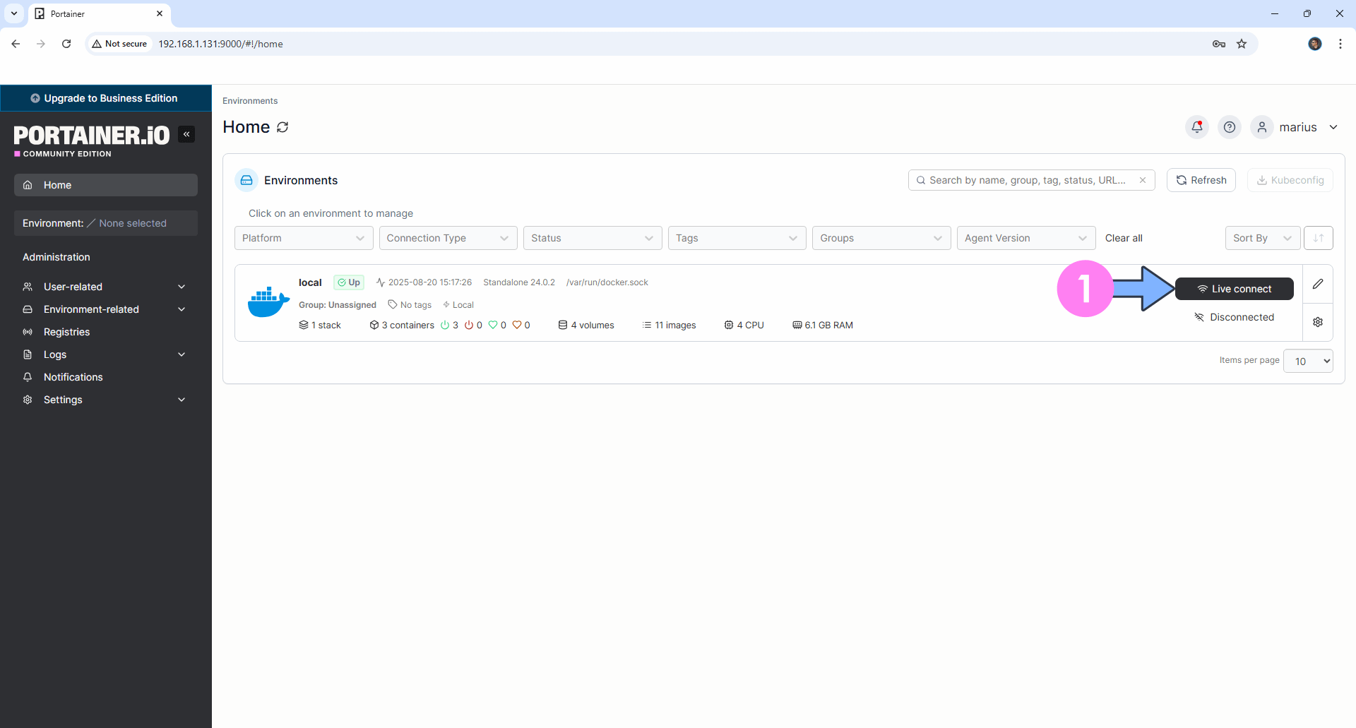 Portainer Install Synology NAS Setup 6