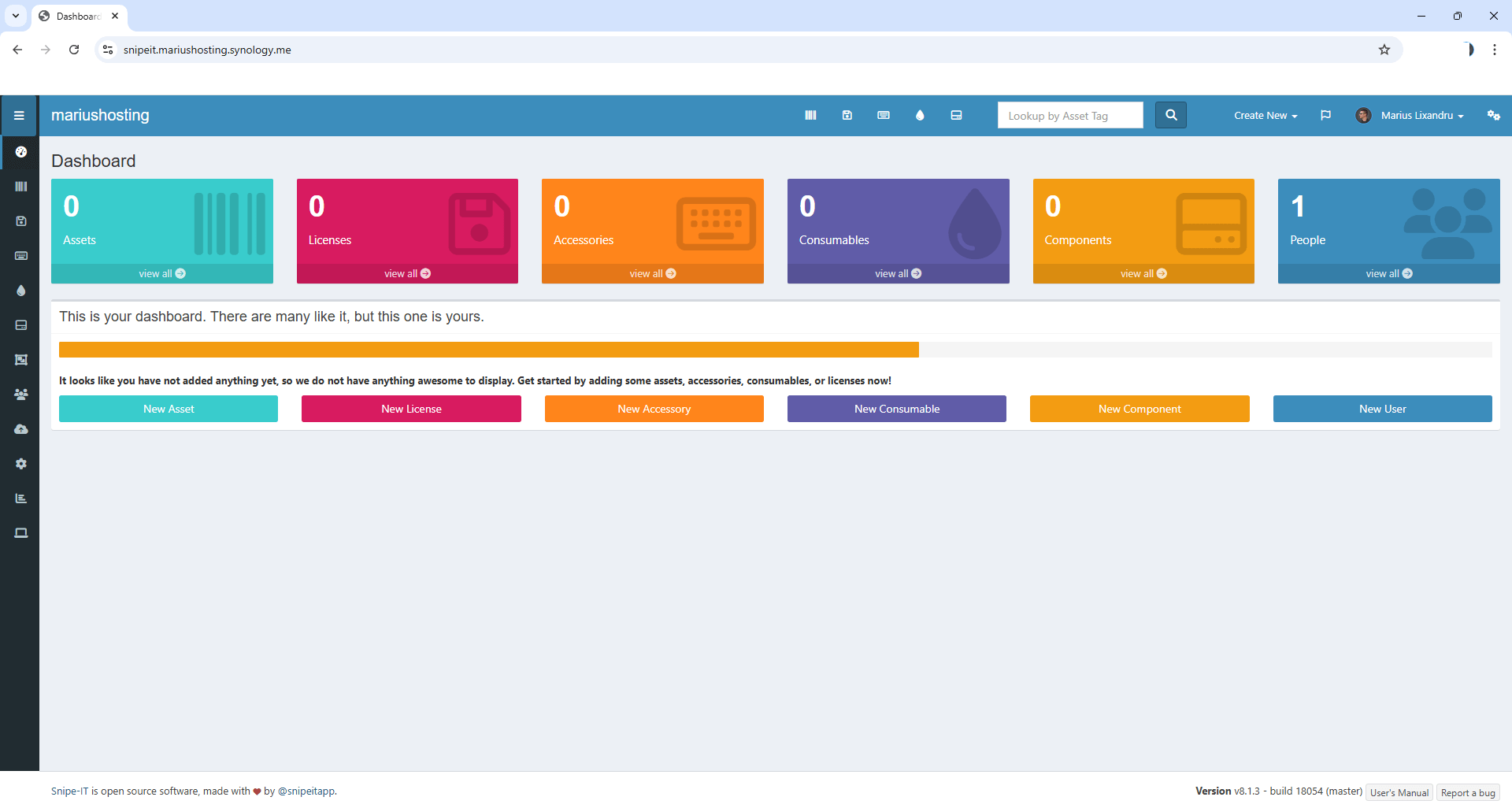 Snipe-IT Synology NAS Set up 16 new 2025