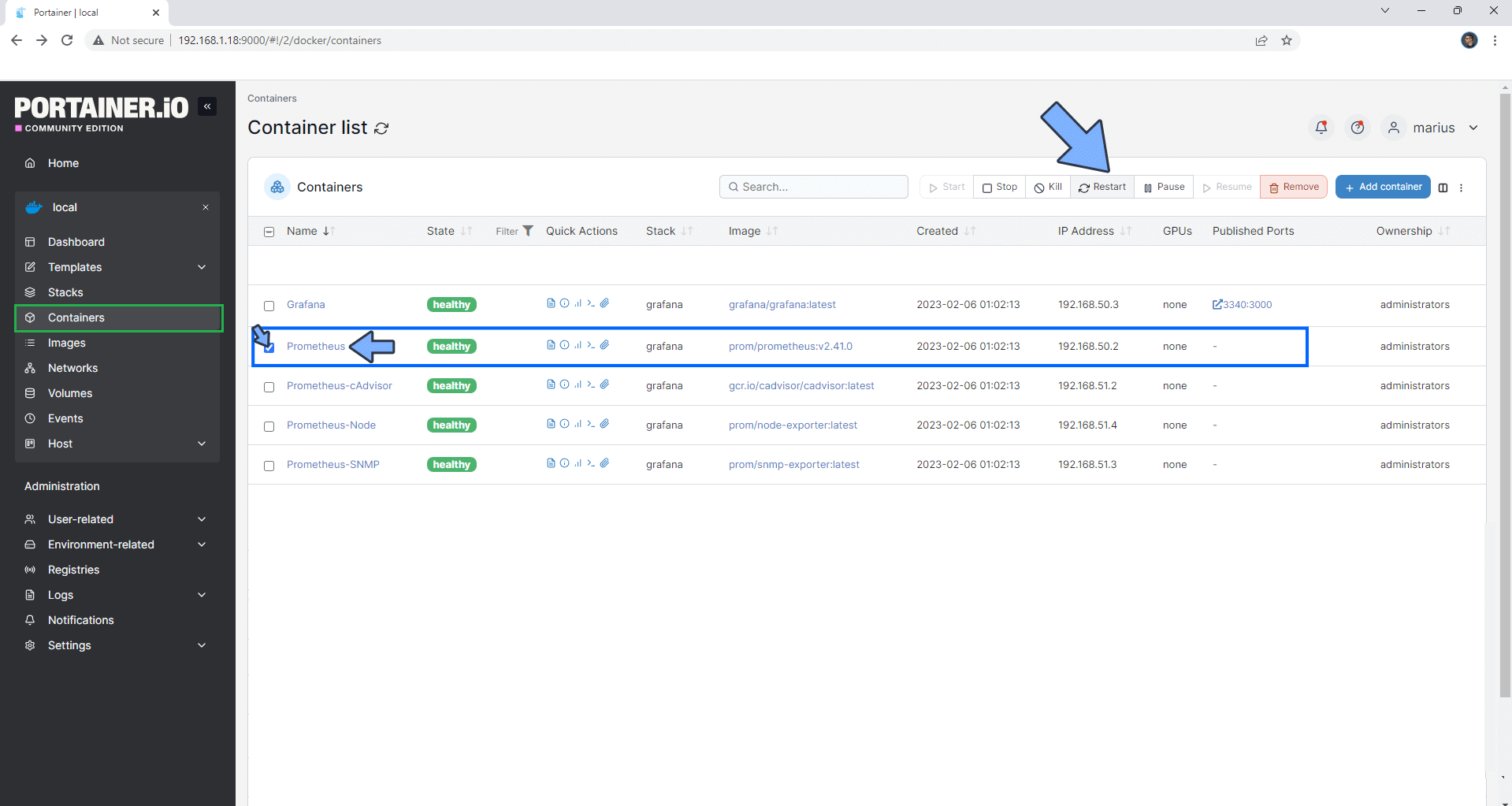 Synology Grafana Prometheus Watchtower Dashboard 7 new 2026