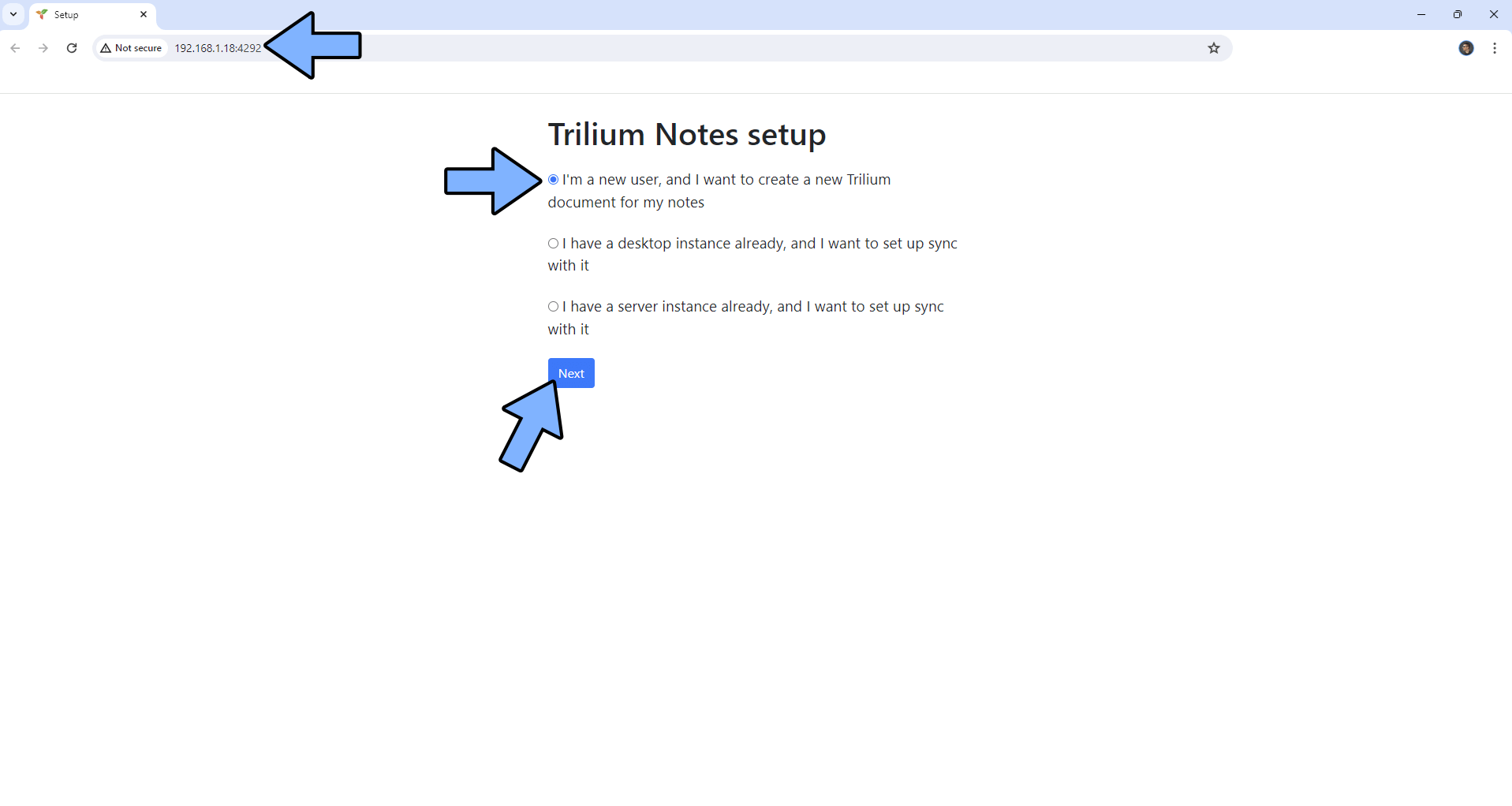 Trilium UGREEN NAS Set up 5