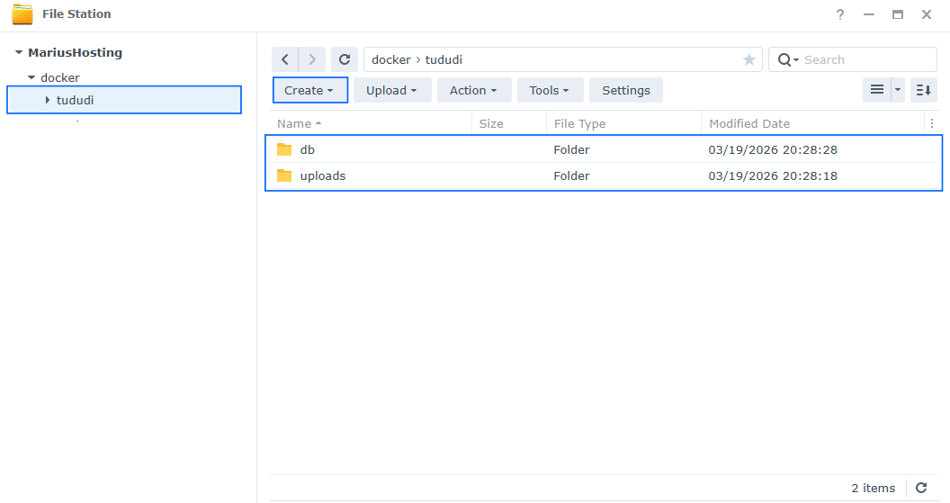 Tududi Synology NAS Set up 2 new 2028
