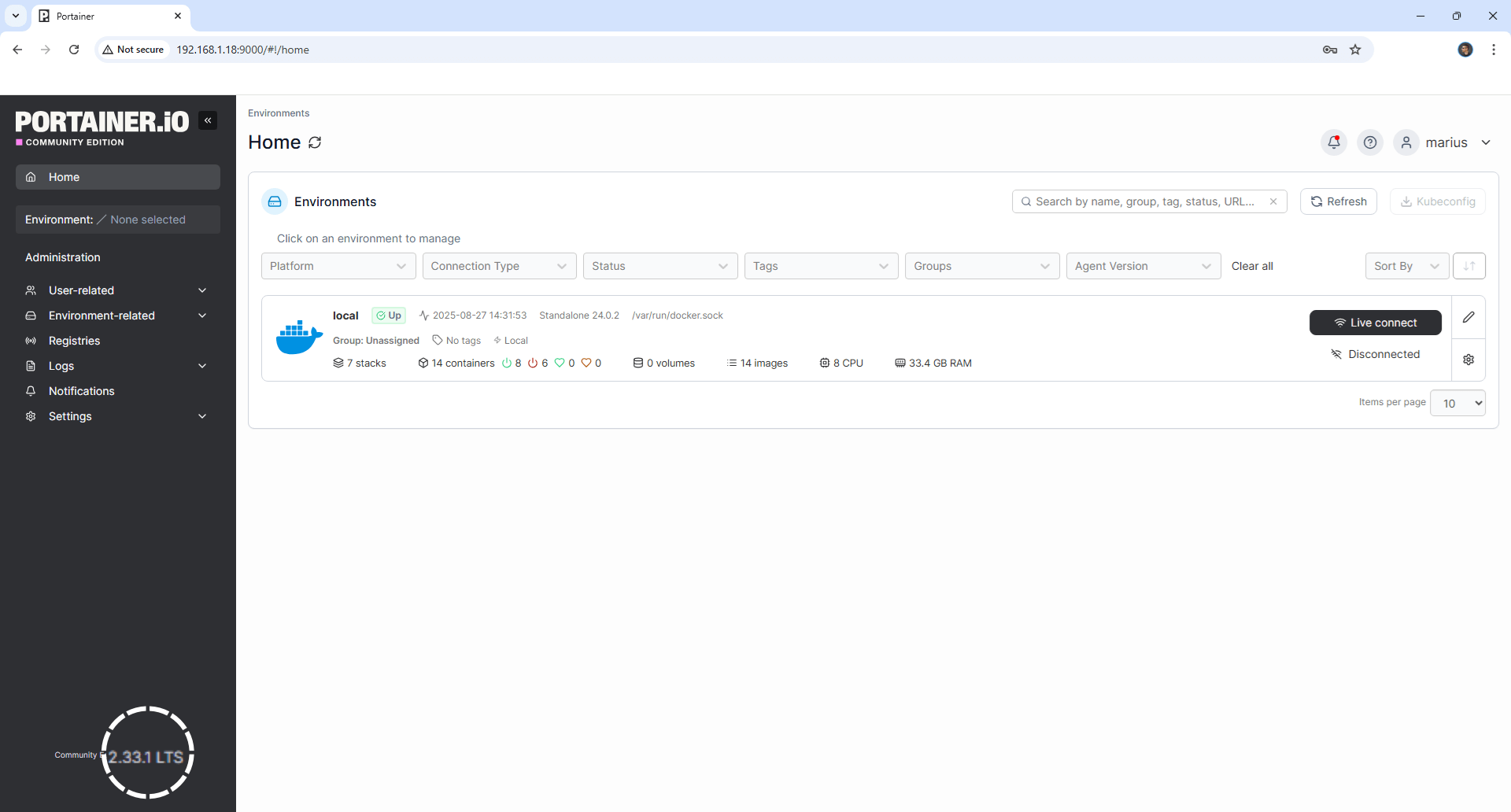 UGREEN NAS Update Portainer 2.33.1