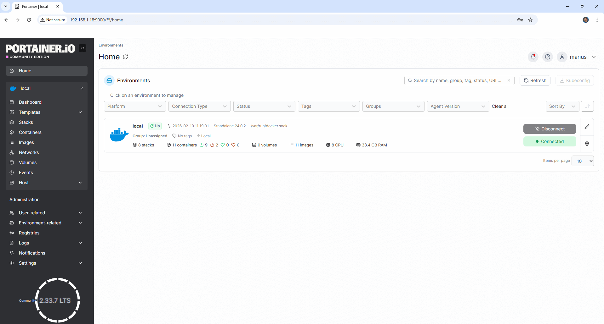 UGREEN NAS Update Portainer 2.33.7