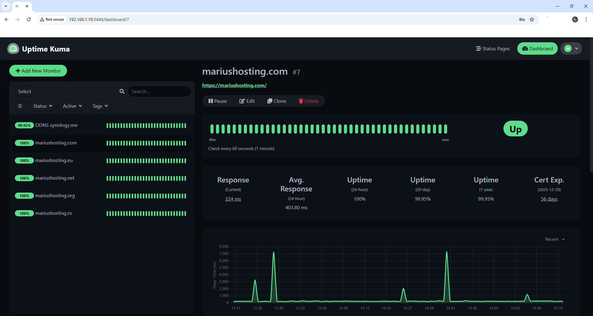 Uptime Kuma Synology NAS Set up 7 new 2026