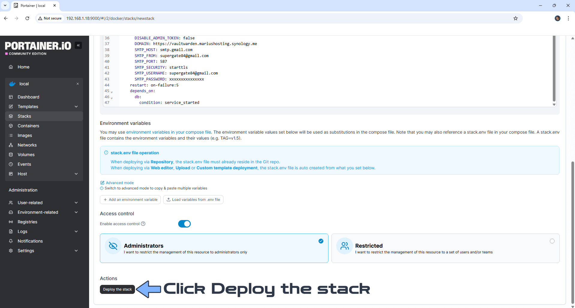 Vaultwarden Portainer Synology NAS Set up 9 new 2028