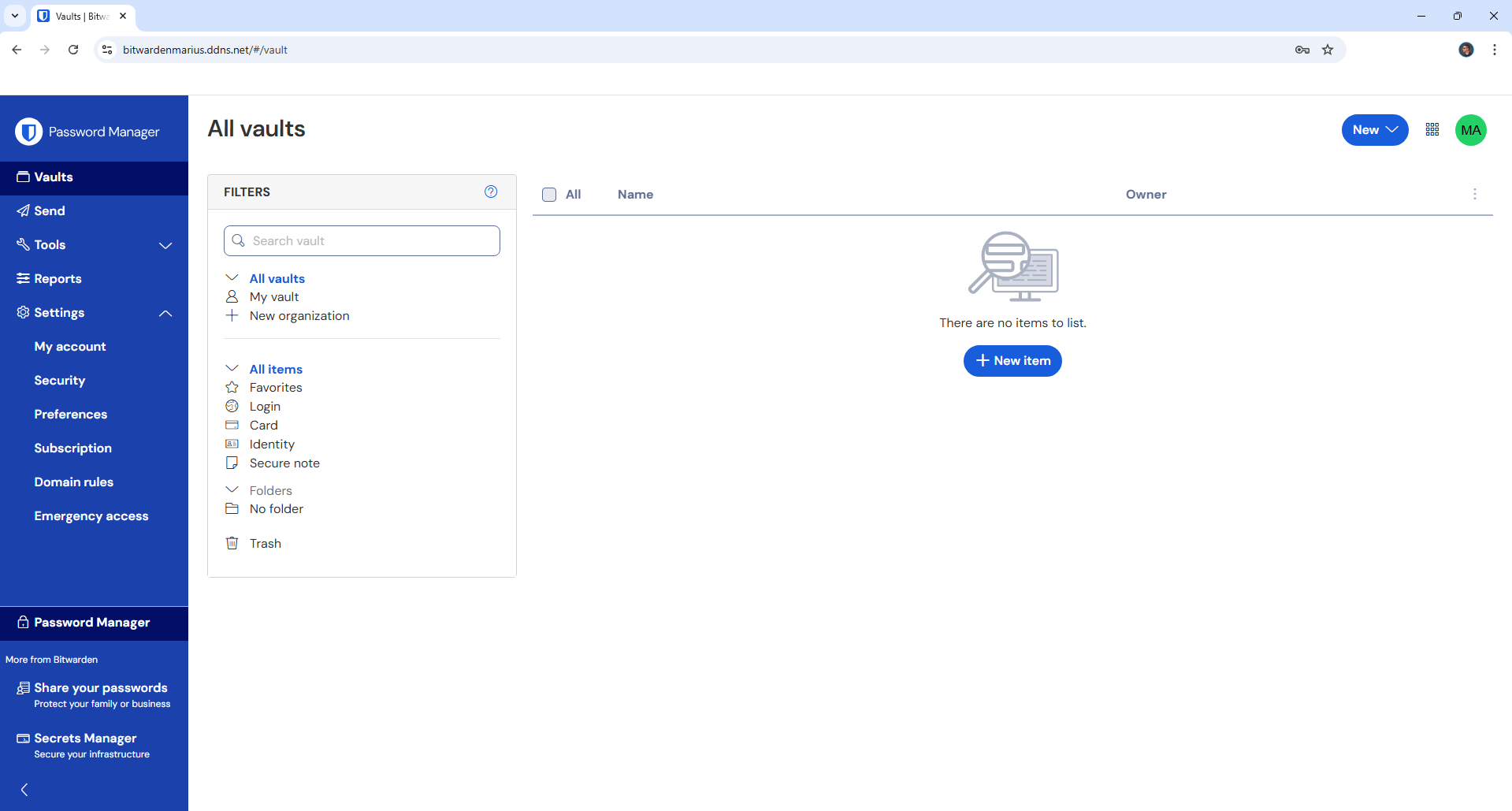 Bitwarden UGREEN NAS Set up 16