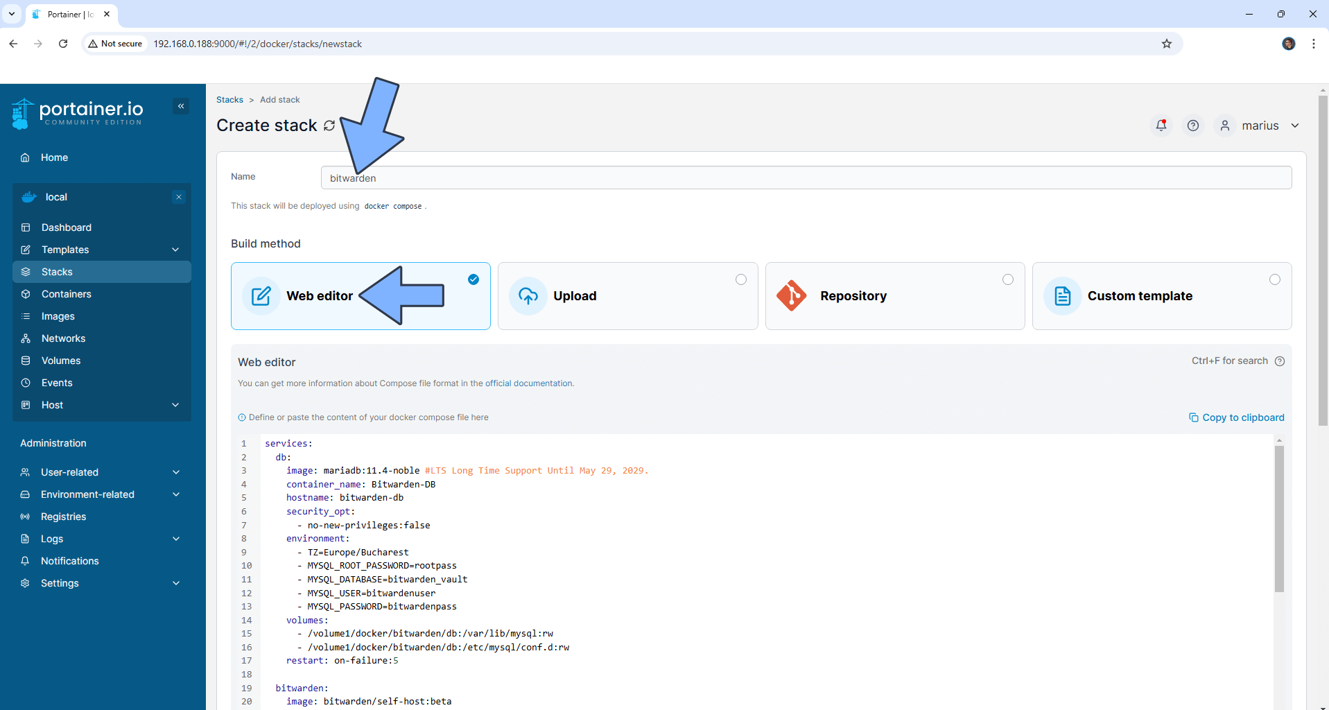 Bitwarden UGREEN NAS Set up 6