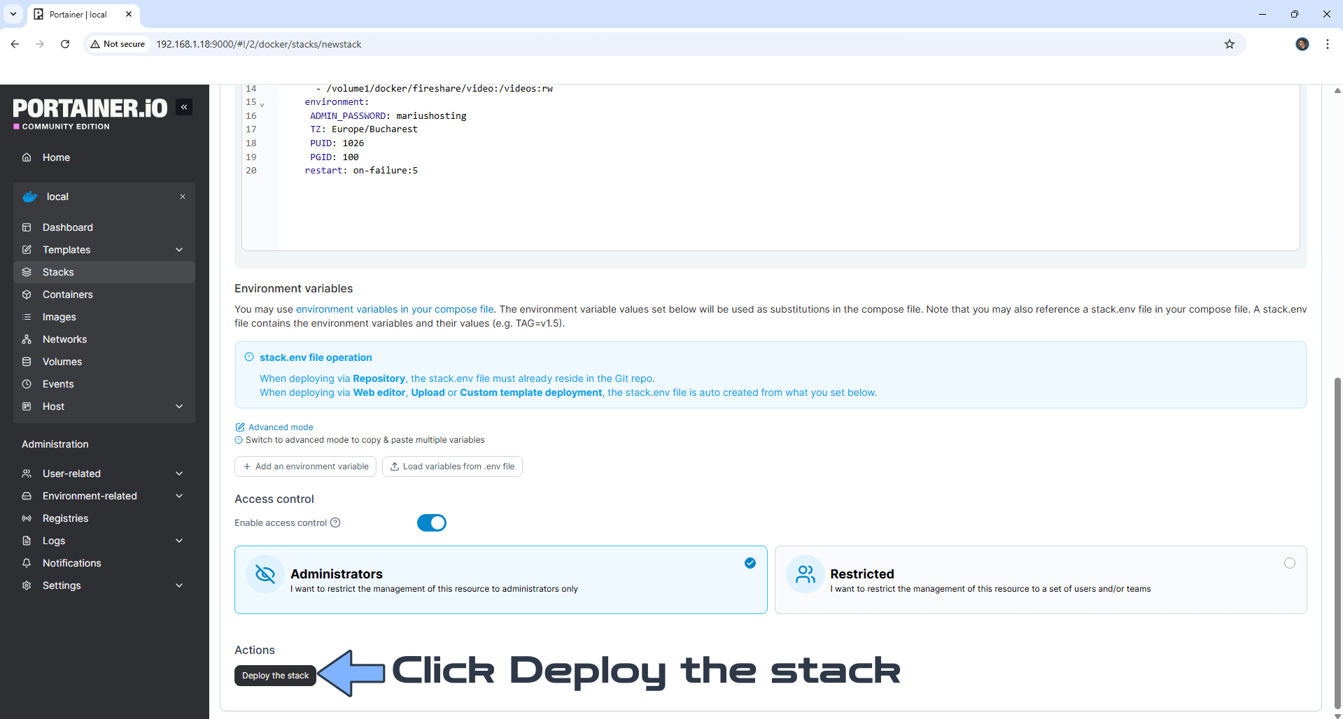 Fireshare Synology NAS Portainer Set up 9 new 2026