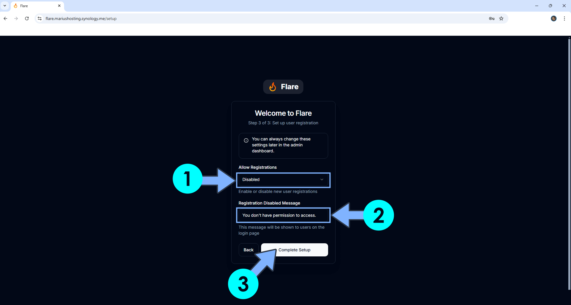 Flare Synology NAS Set up 13