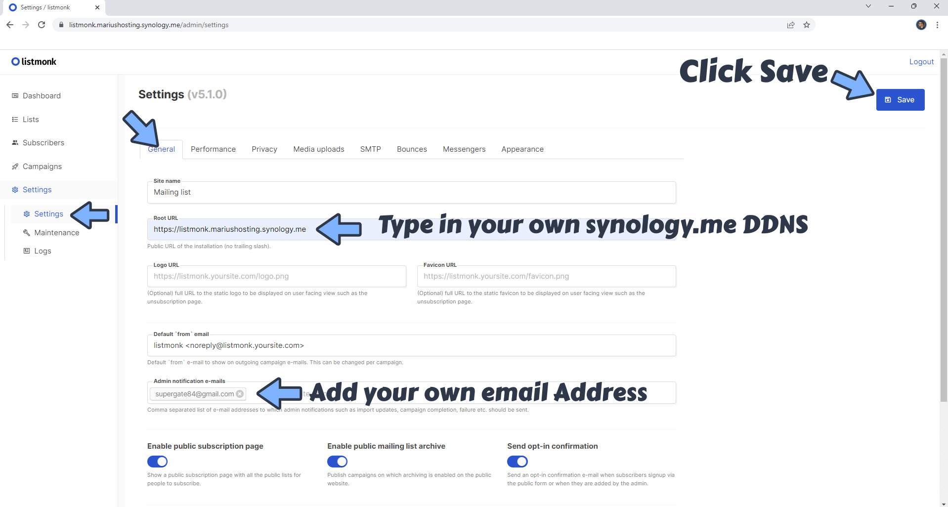Listmonk Synology NAS Set up 13 new 2028
