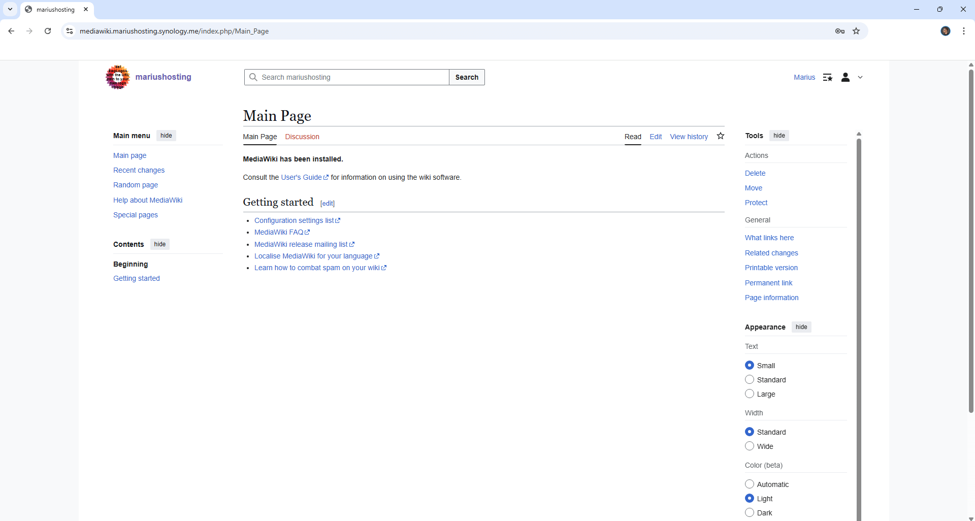MediaWiki Synology NAS Set up 25 new 2026