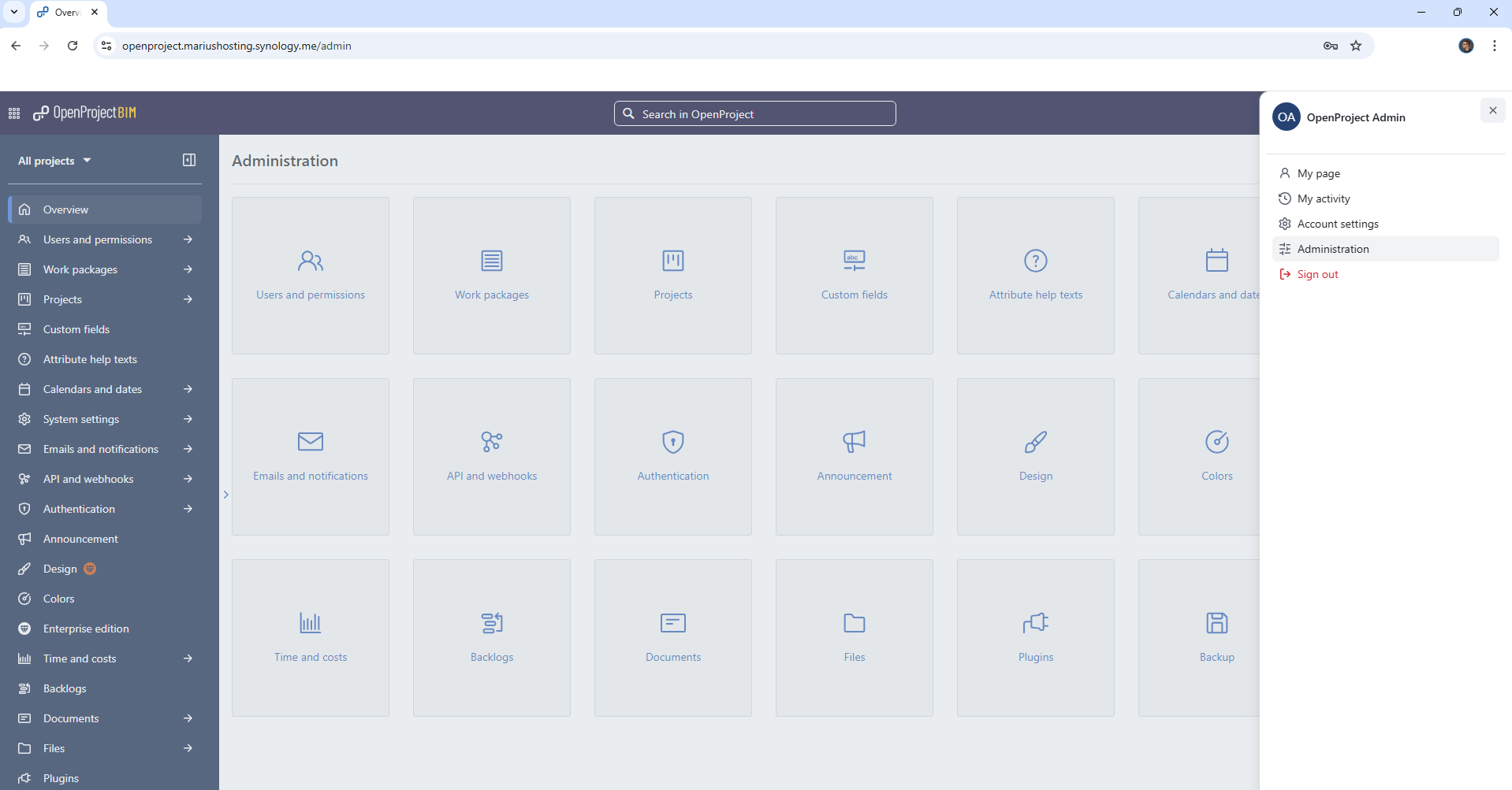 OpenProject Synology NAS Set up 13 new 2027