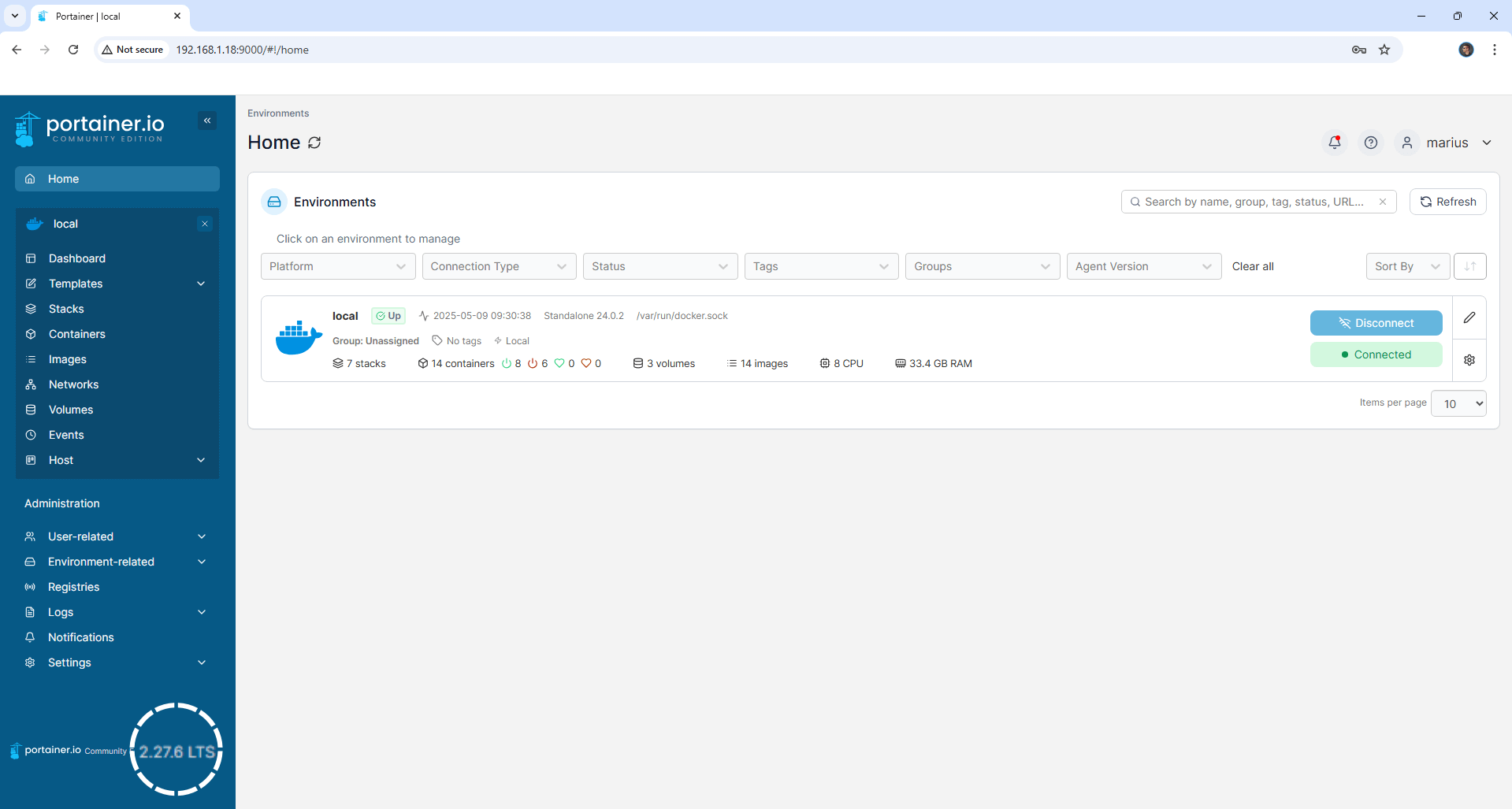 Synology NAS Update Portainer 2.27.6