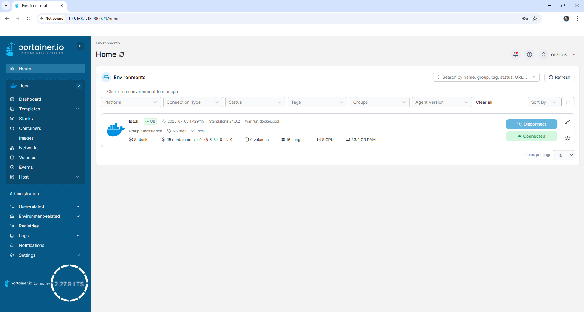 Synology NAS Update Portainer 2.27.9