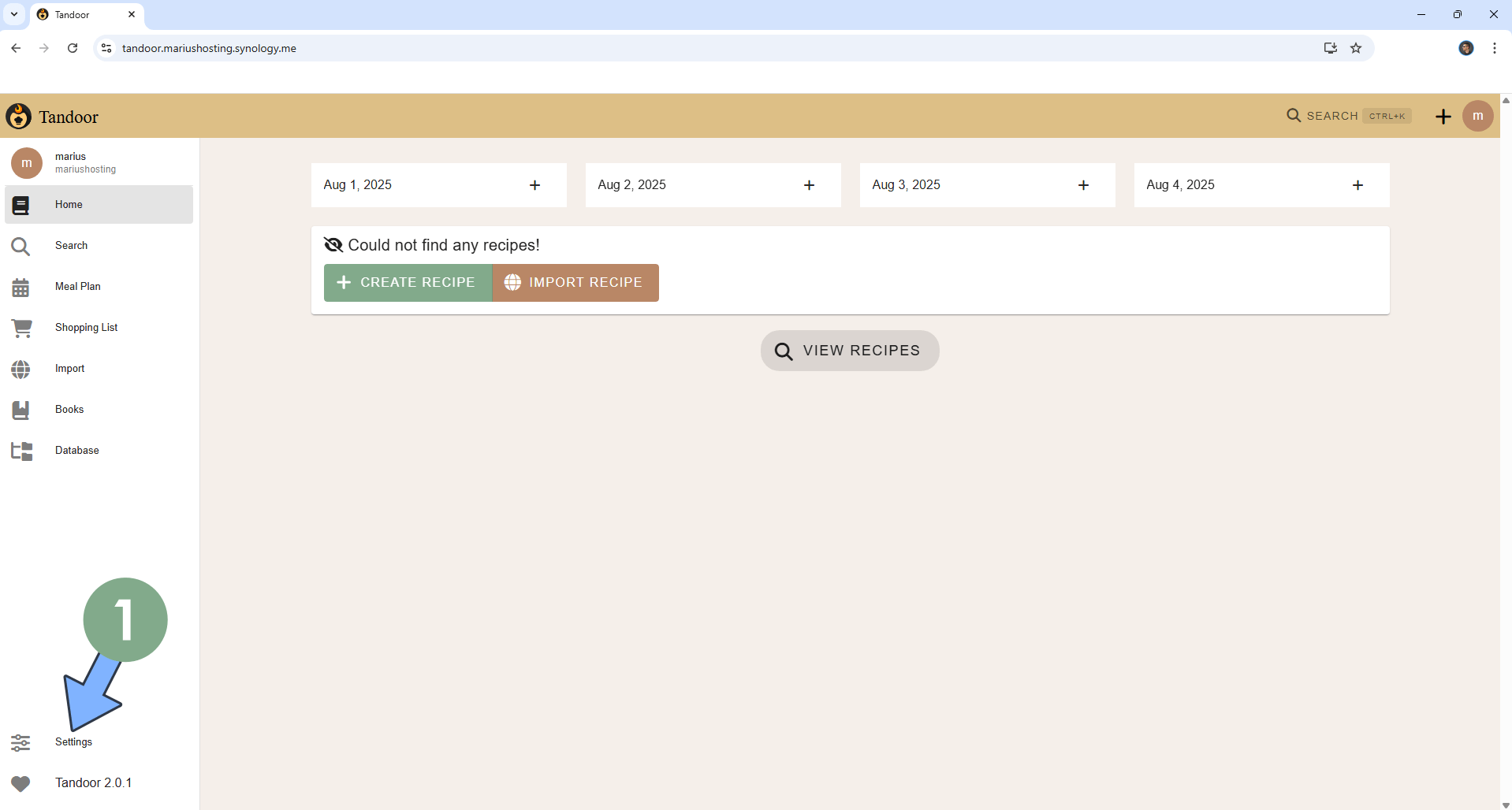 Tandoor Recipes Synology NAS Set up 18 new 2026