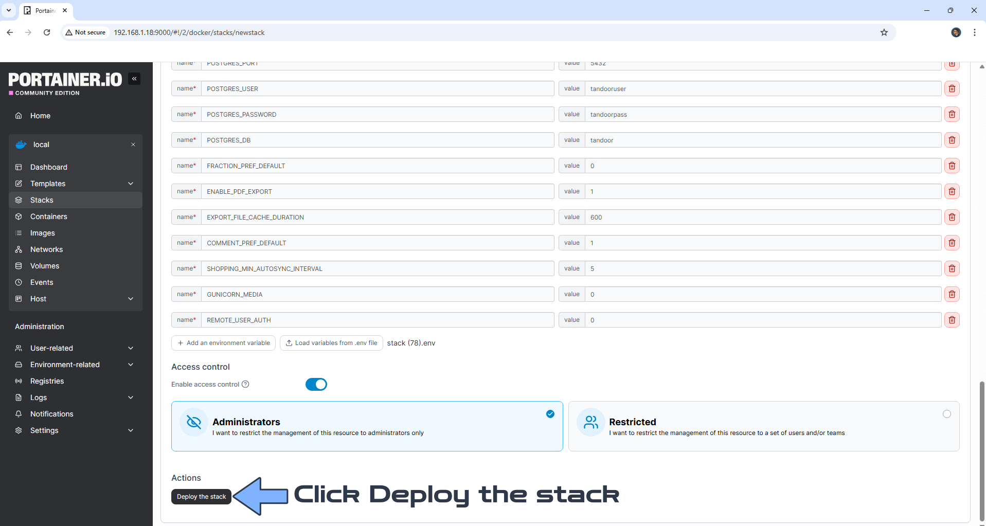Tandoor Synology NAS Set up 5 new 2030