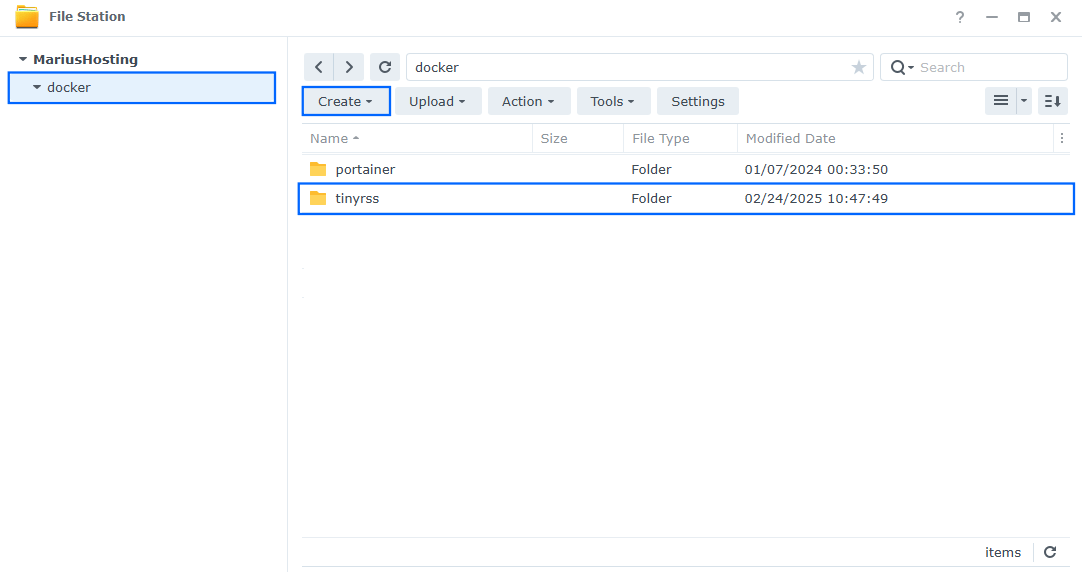 Tiny Tiny RSS Synology NAS Set up 1