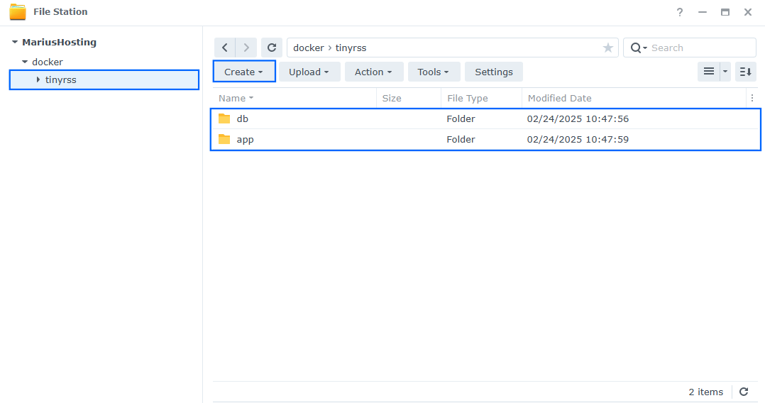 Tiny Tiny RSS Synology NAS Set up 2