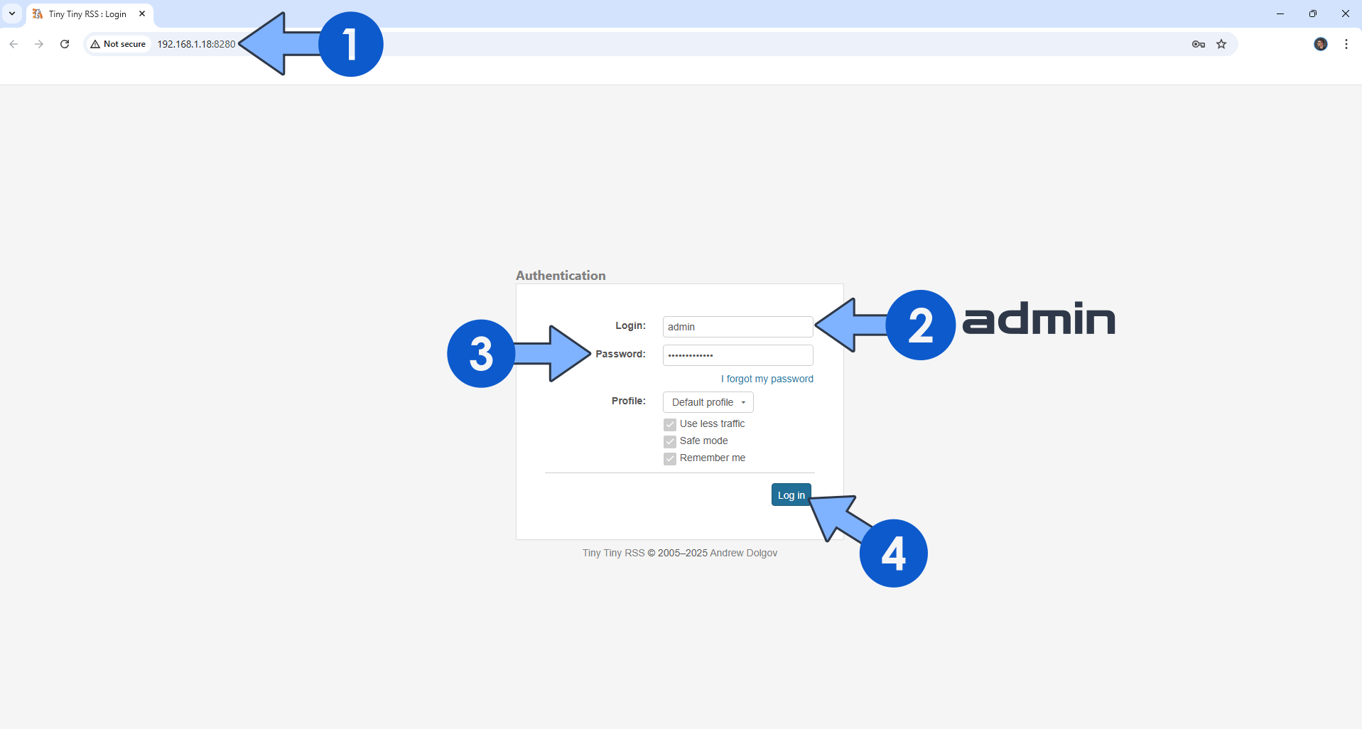 Tiny Tiny RSS Synology NAS Set up 6