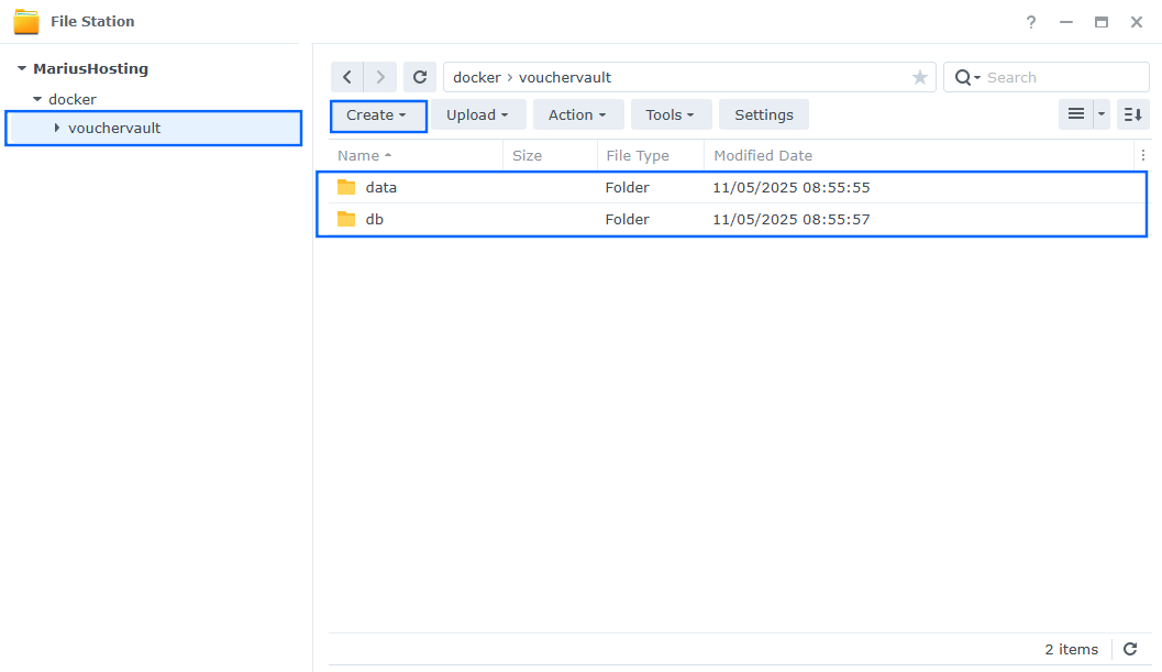 VoucherVault Synology NAS Set up 1 new 2026