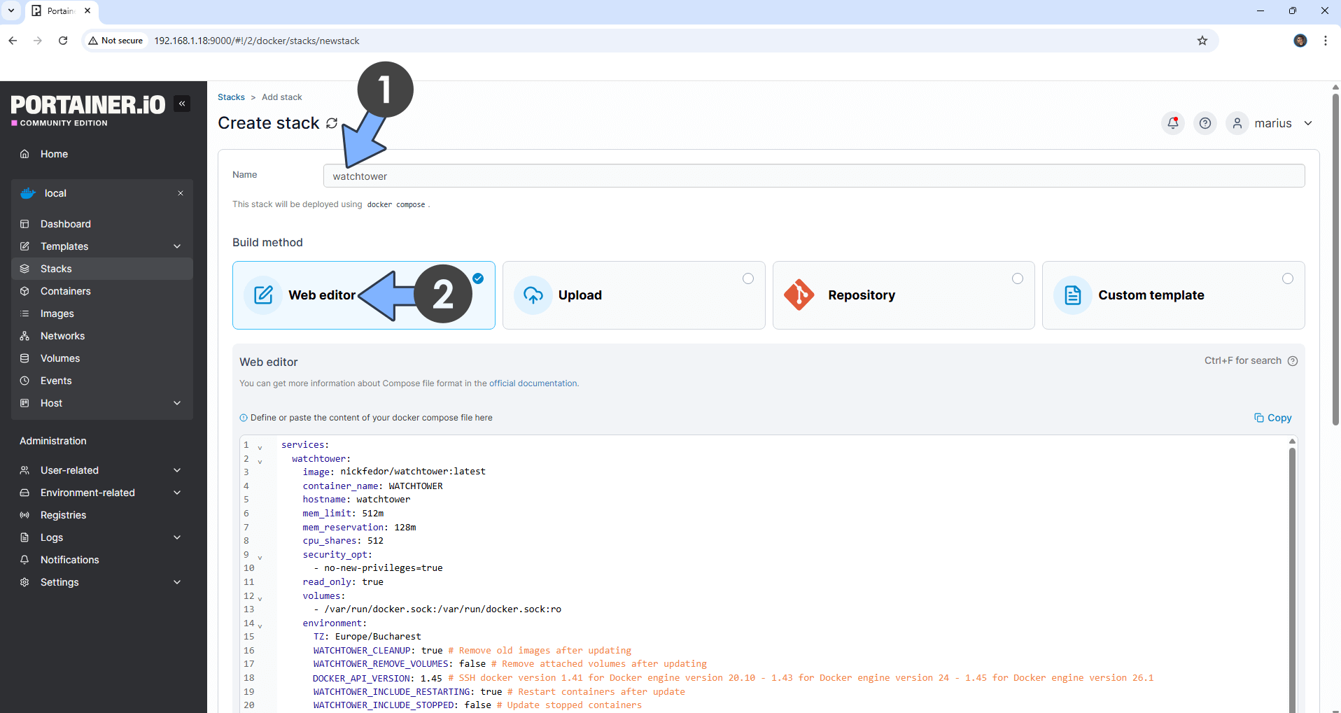 Watchtower UGREEN NAS Portainer Set up 11 new 2027