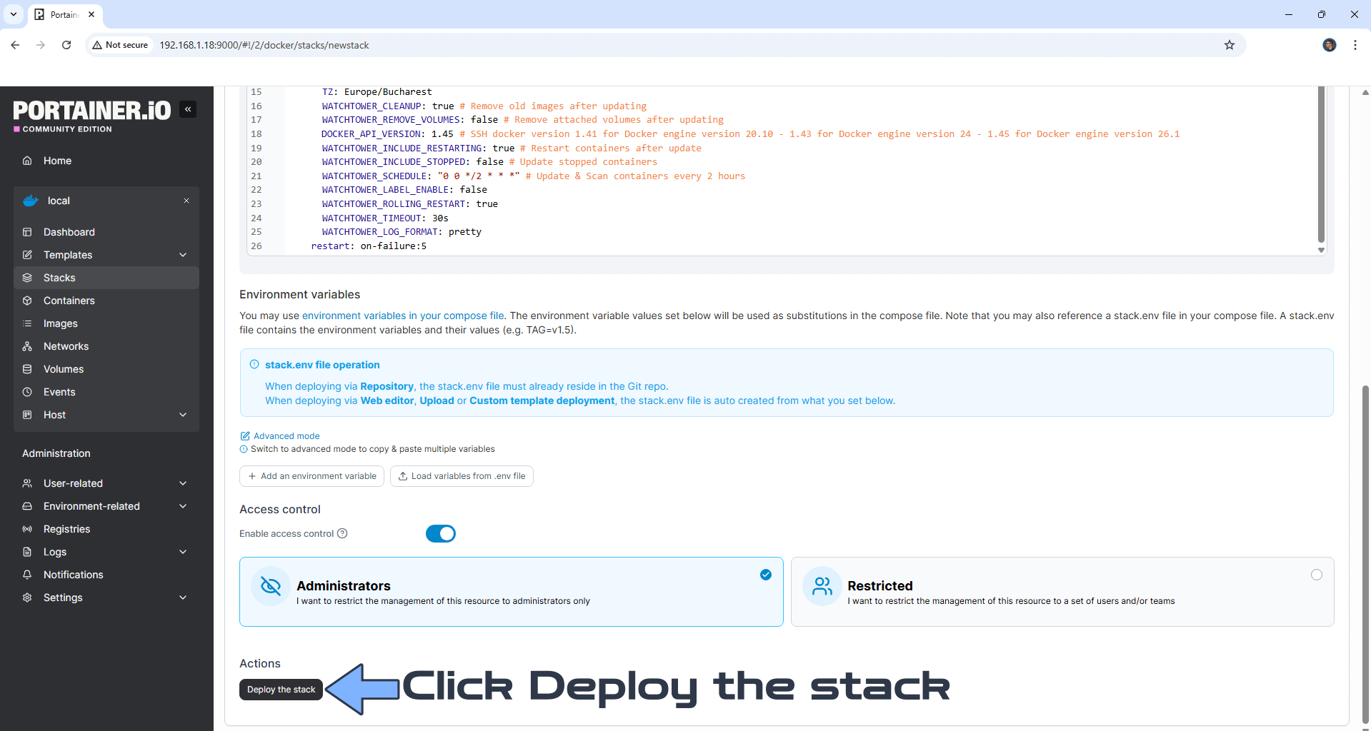 Watchtower UGREEN NAS Portainer Set up 12 new 2027
