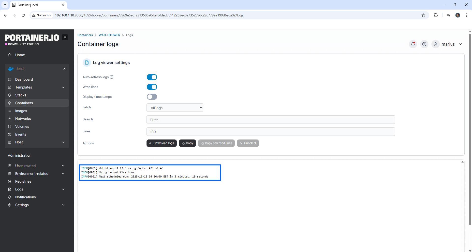 Watchtower UGREEN NAS Portainer Set up 14 new 2027