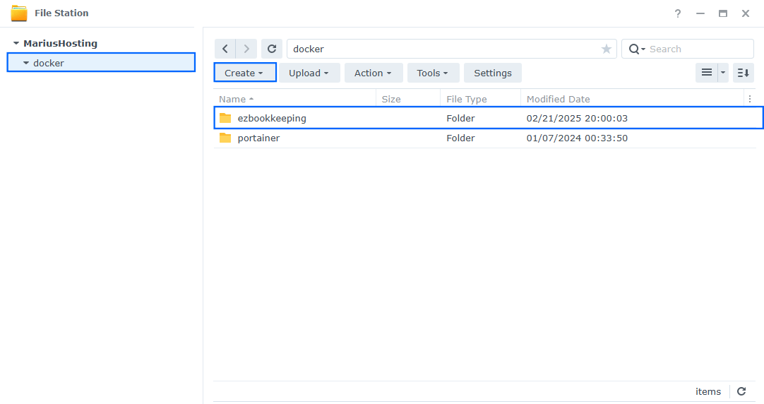 ezBookkeeping Synology NAS Set up 1