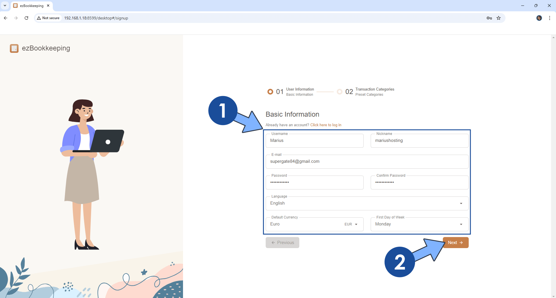 ezBookkeeping Synology NAS Set up 9