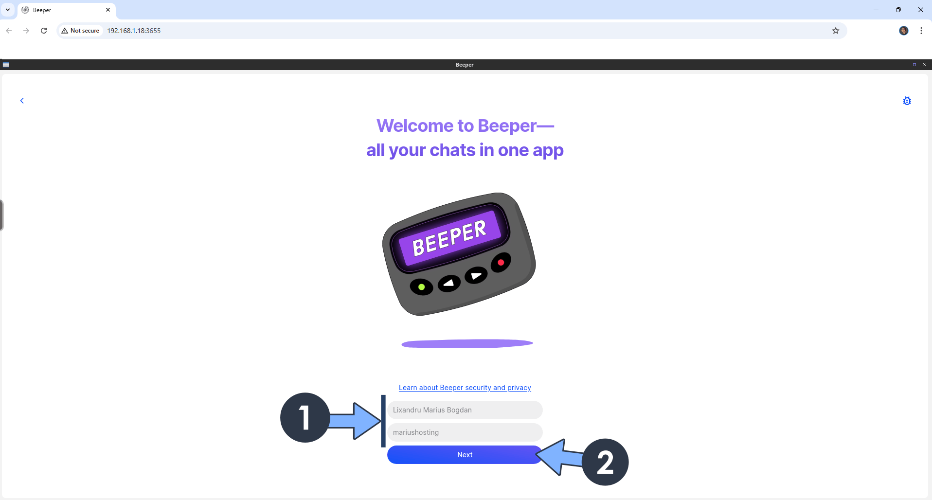 Beeper Synology NAS Set up 7