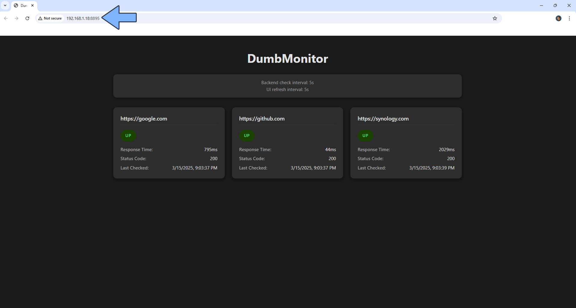 DumbMonitor Synology NAS Set up 4