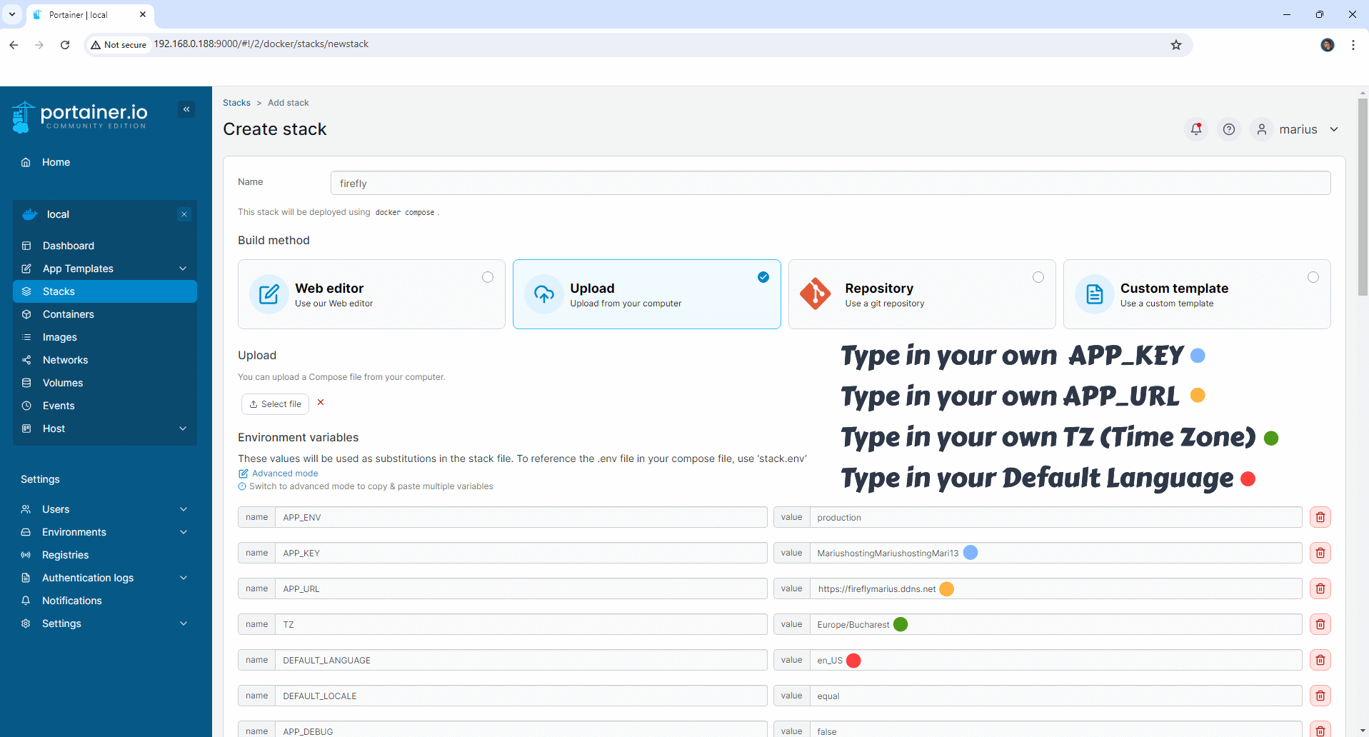 Firefly III UGREEN NAS Set up 6