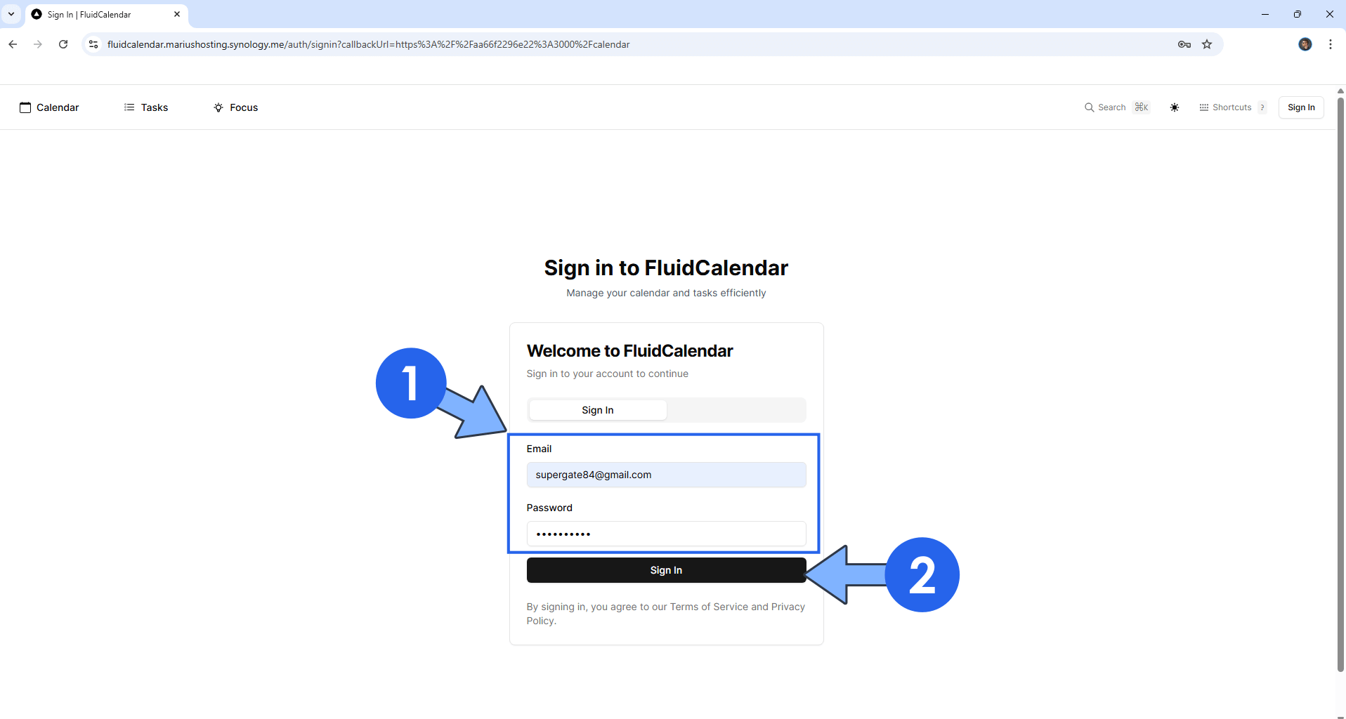 Fluid Calendar Synology NAS Set up 12