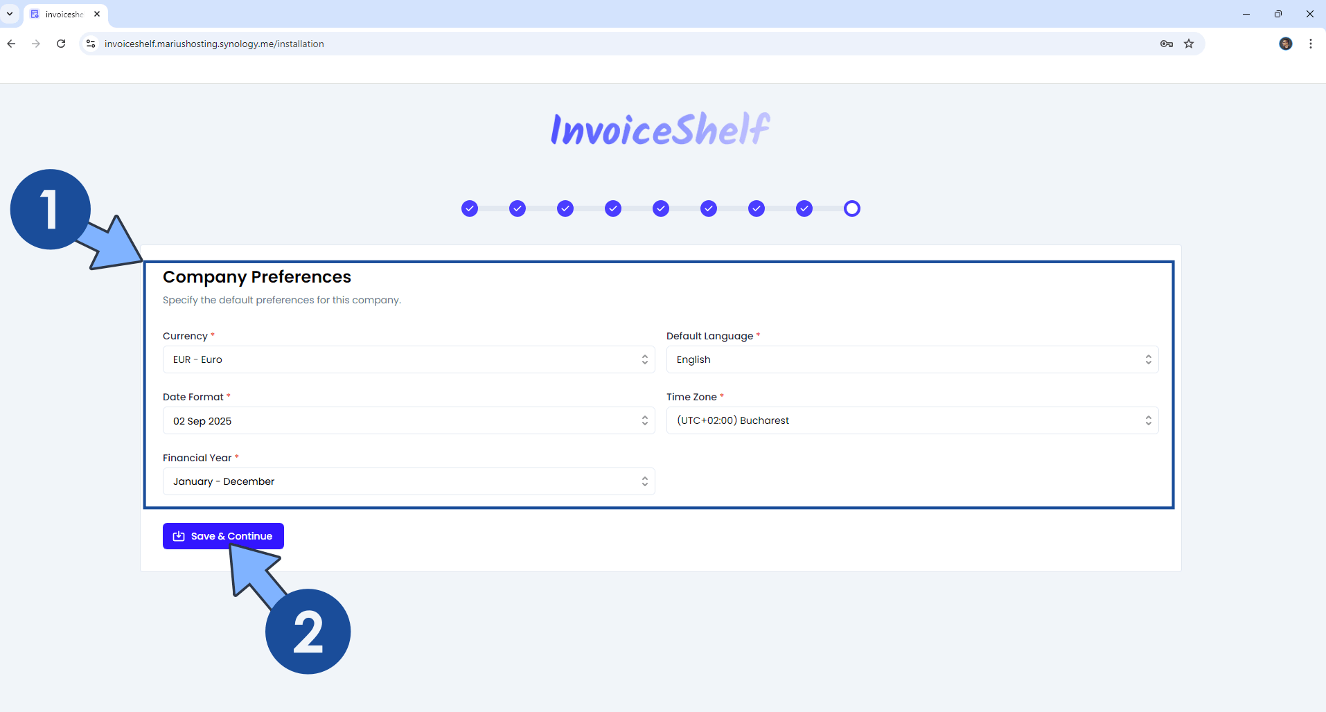 InvoiceShelf Synology NAS Set up 20 new 2026
