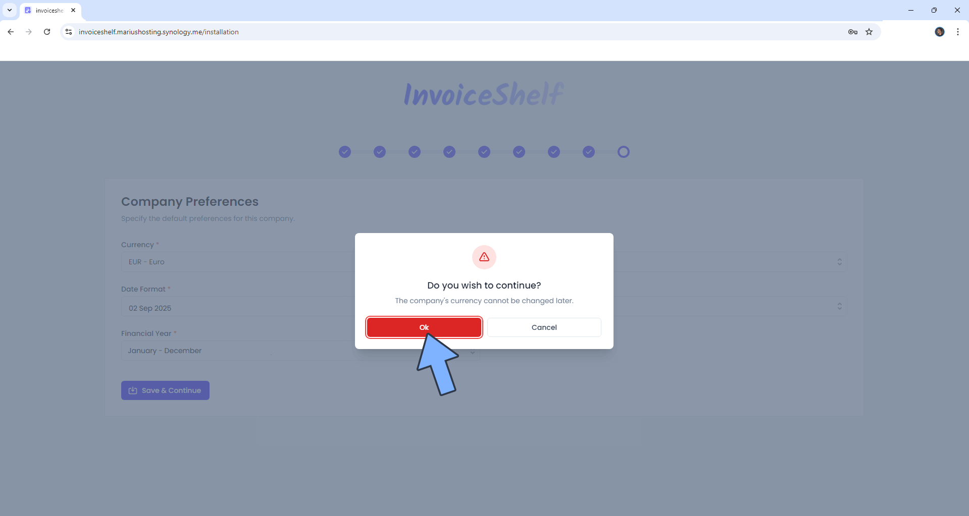 InvoiceShelf Synology NAS Set up 21 new 2026