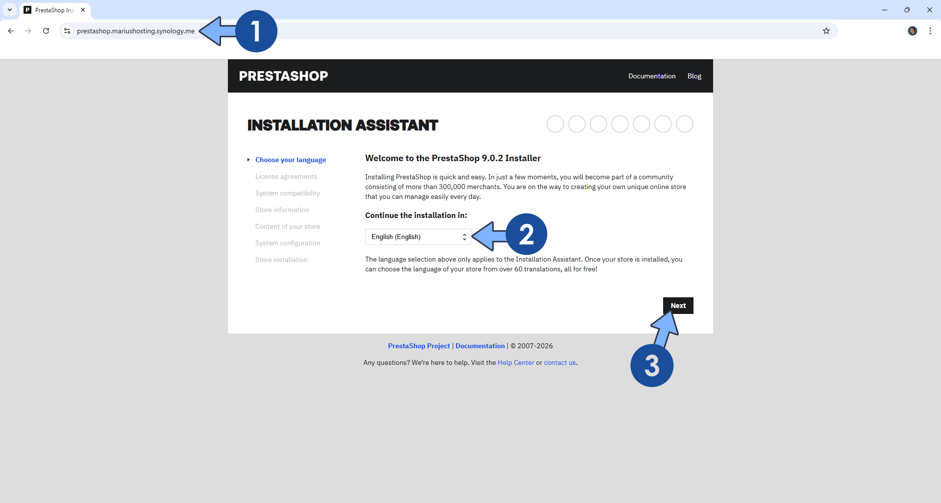 PrestaShop Synology NAS Set up 10 new 2030