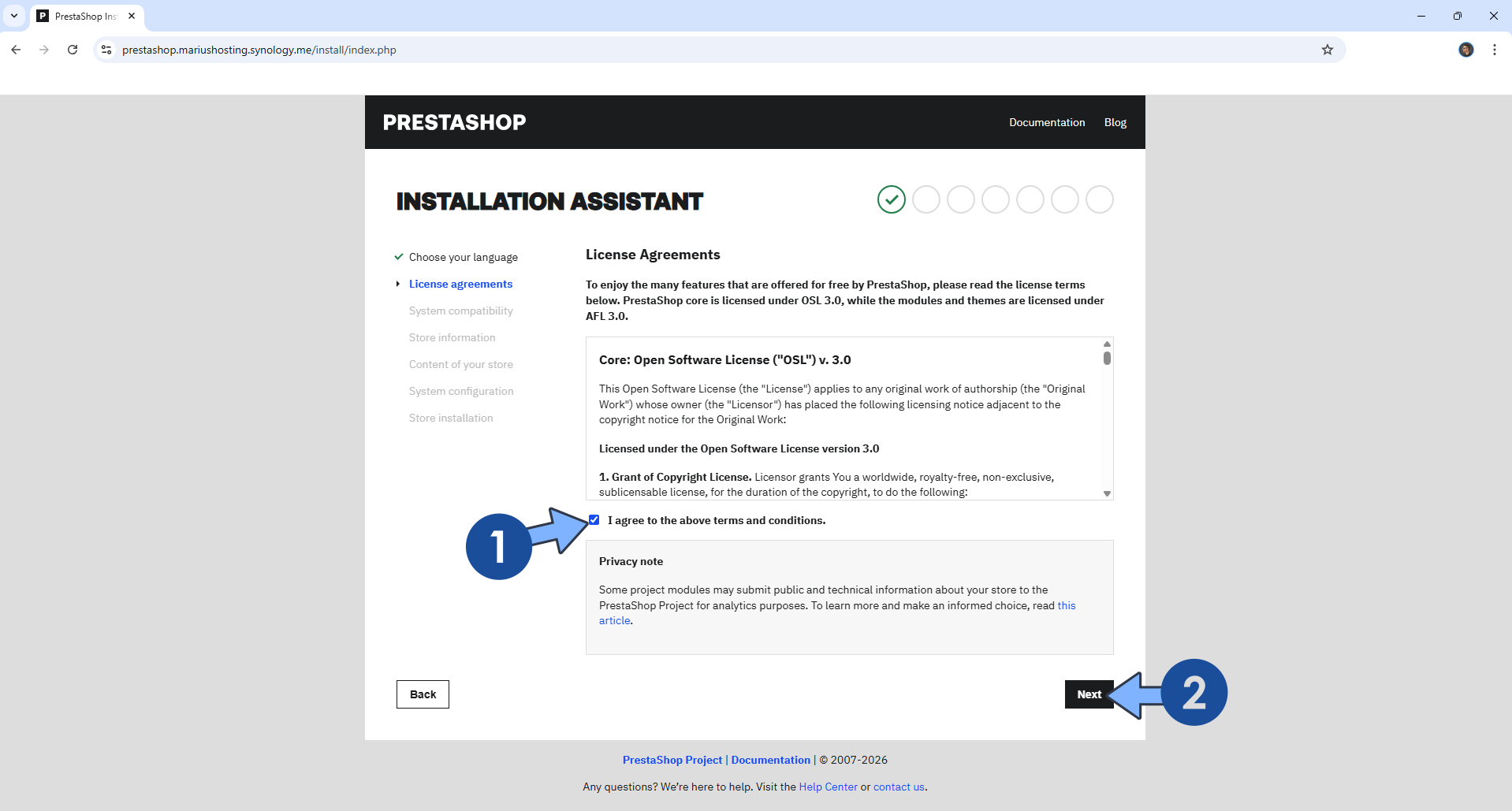 PrestaShop Synology NAS Set up 11 new 2030