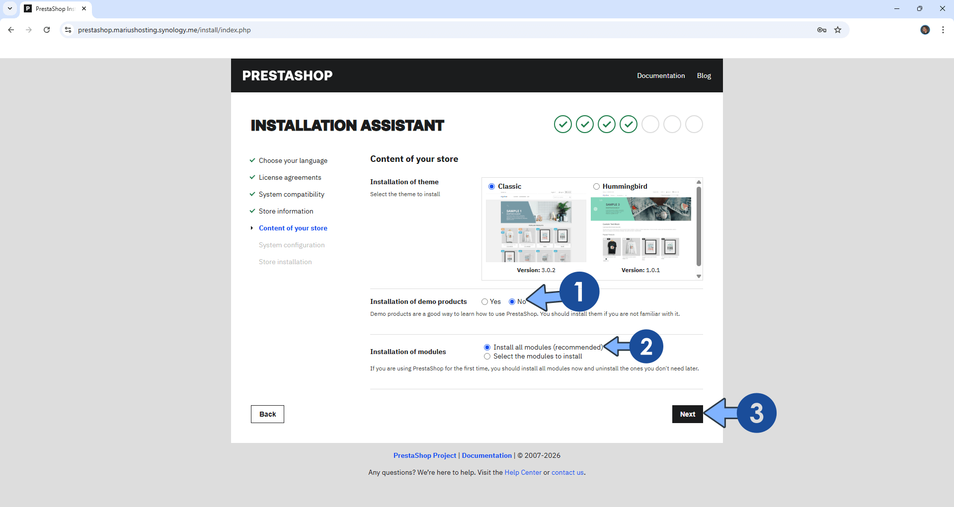 PrestaShop Synology NAS Set up 13 new 2030