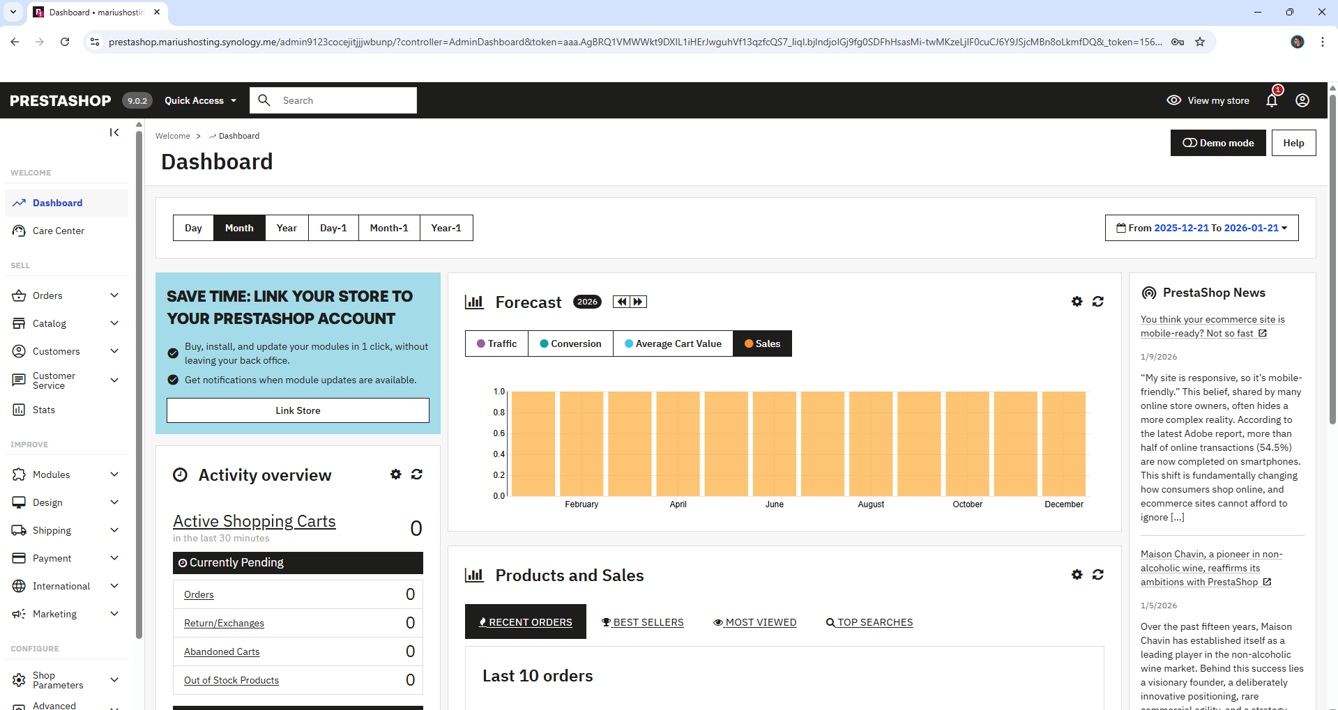 PrestaShop Synology NAS Set up 25 new 2030