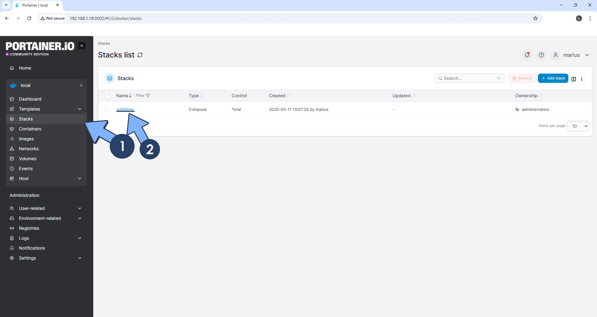 Solidtime Synology NAS Set up 23 new 2026