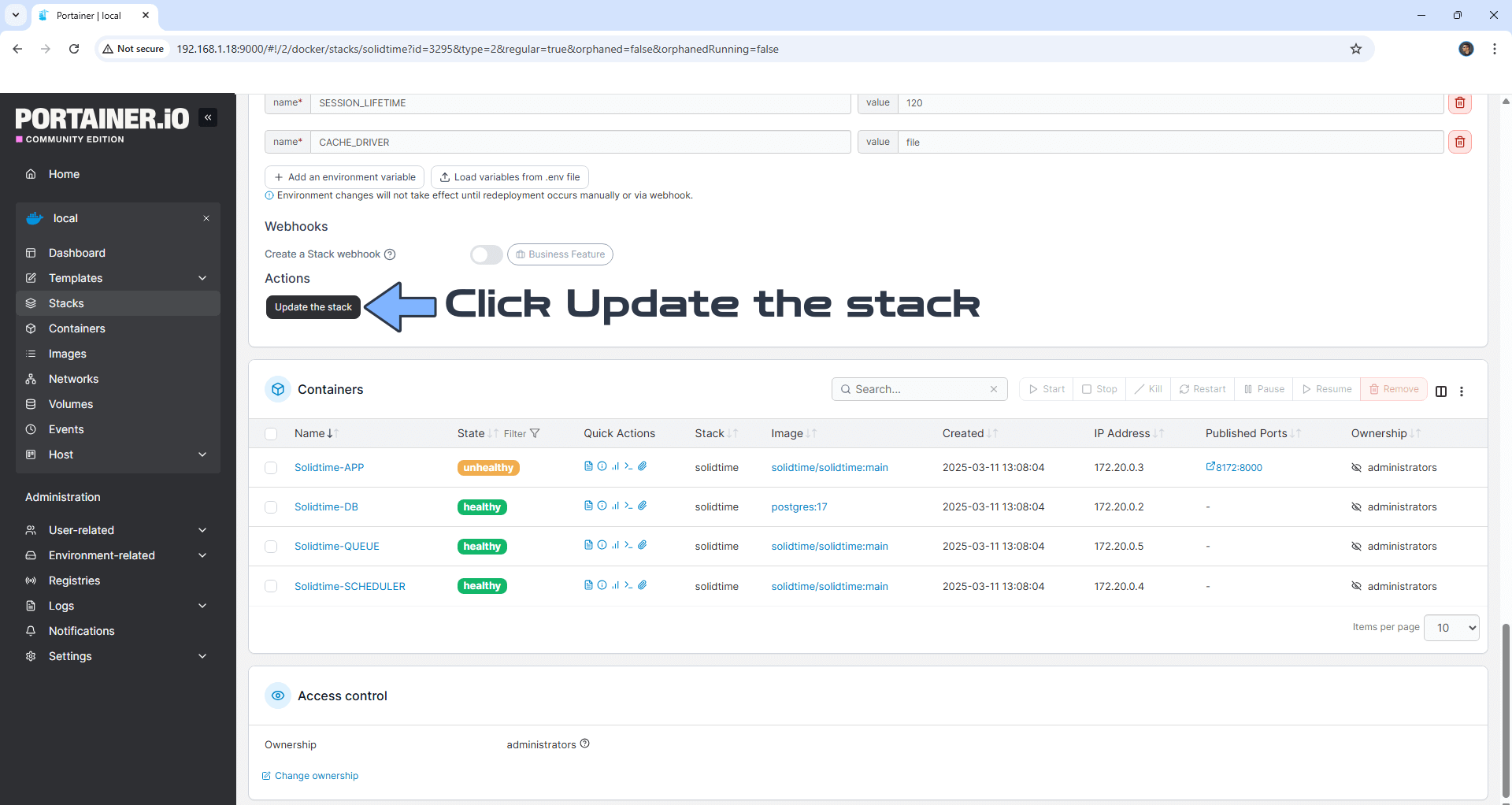 Solidtime Synology NAS Set up 26 new 2026