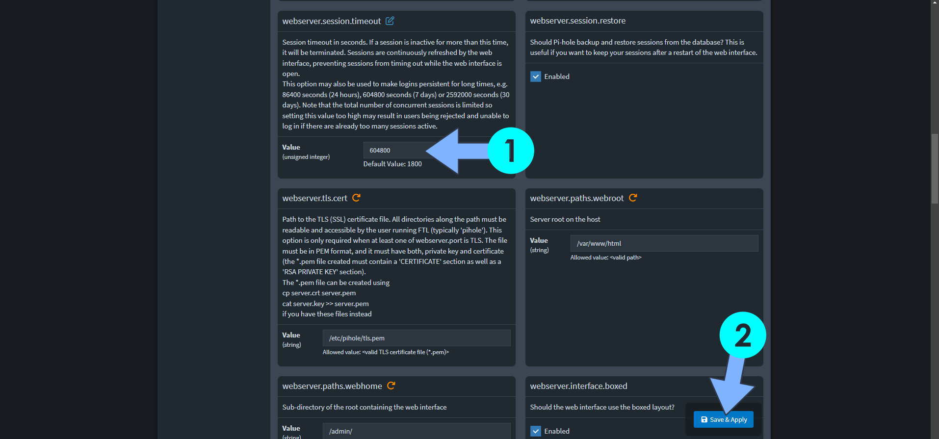 Synology Increase Pi-hole Session Duration 2